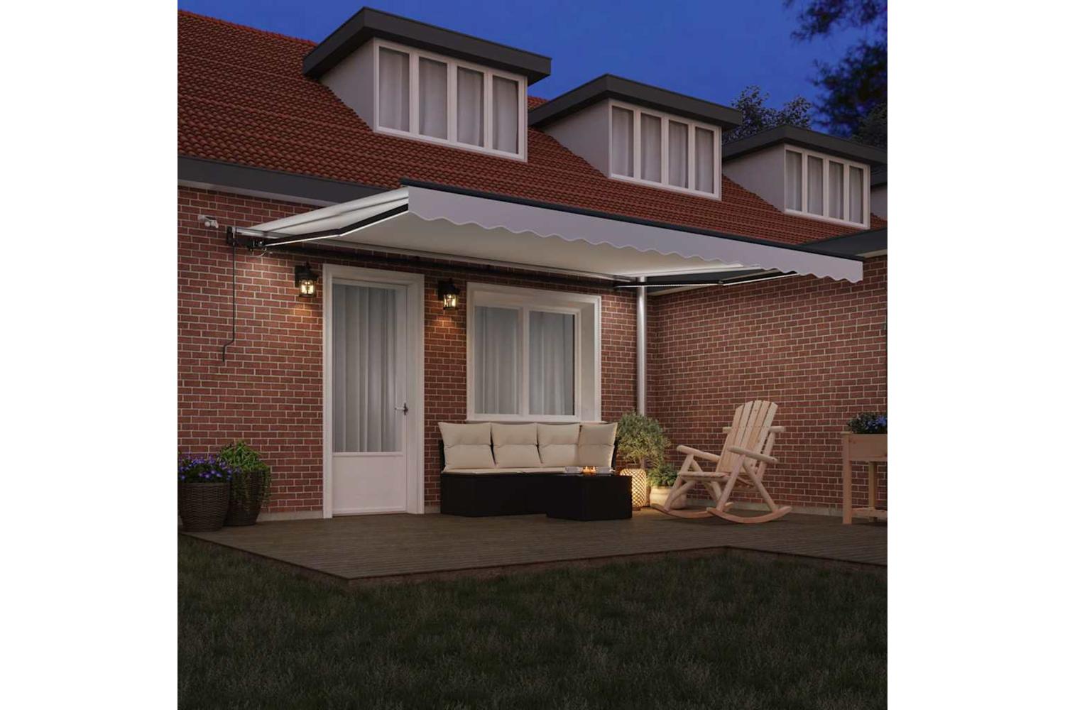Vidaxl Retractable Awning With White 450 X 300 Cm Fabric-3