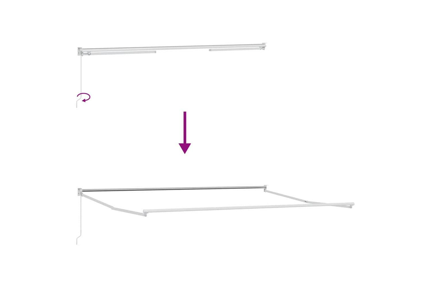 Vidaxl Awning Retractable Manual White 45 X 3 M Polyester And Metal-9