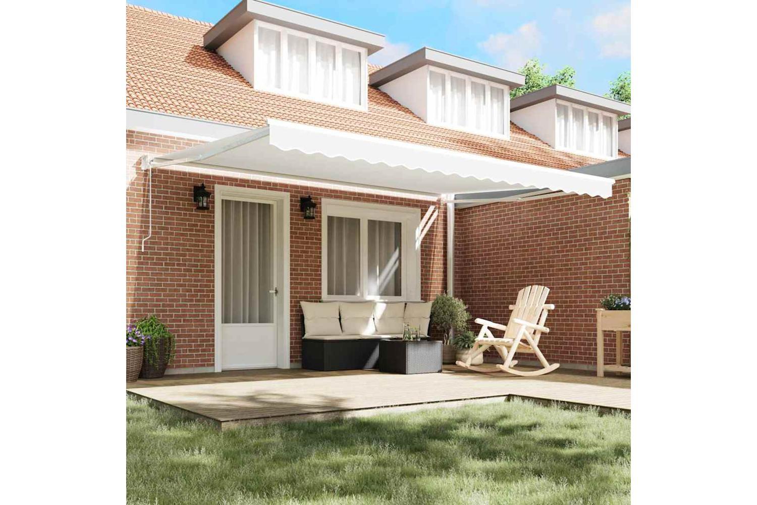 Vidaxl Awning Retractable White 45 X 3 M Polyester And Metal-3