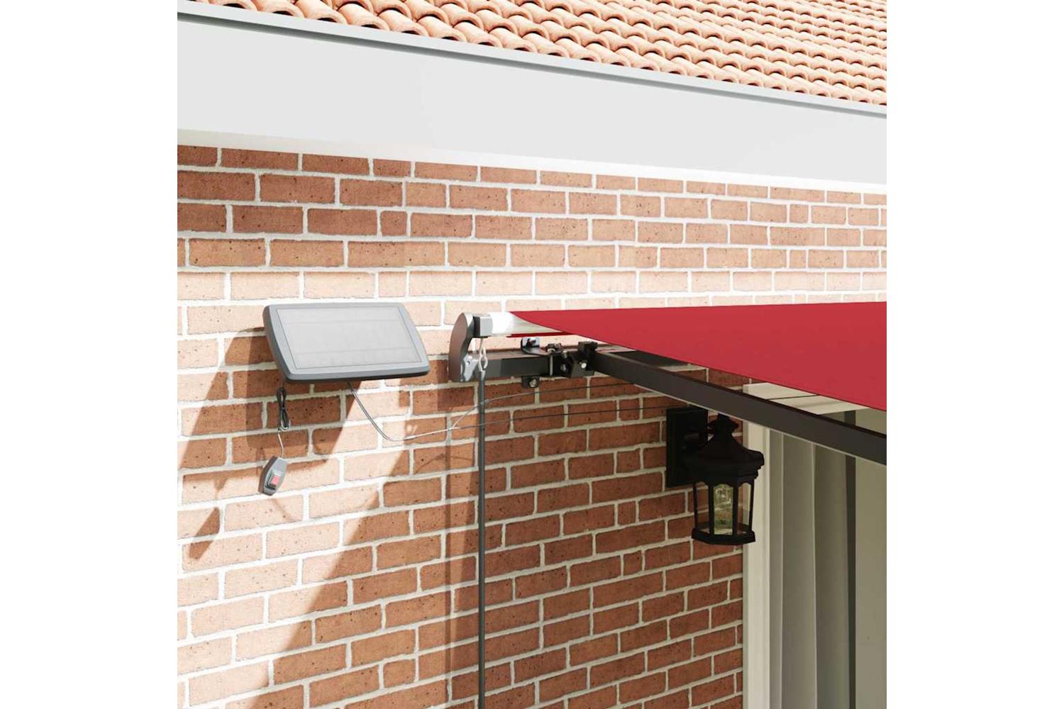 Vidaxl Retractable Awning Manual Red 450 X 300 Cm Fabric-4