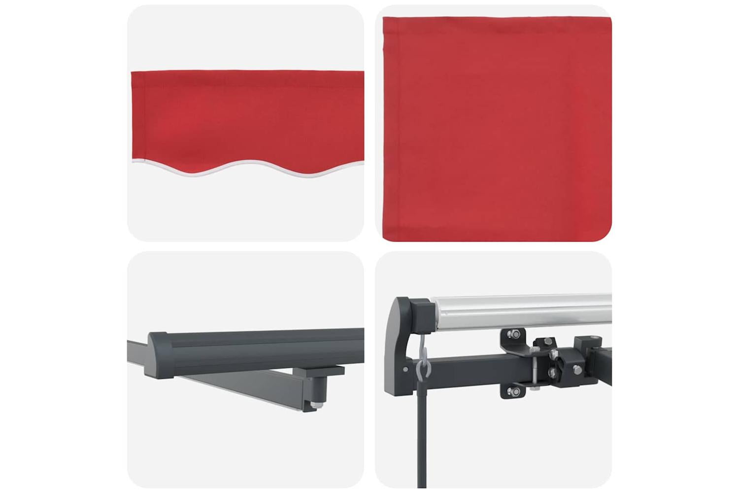 Vidaxl Retractable Awning Manual Red 450 X 300 Cm Fabric-10