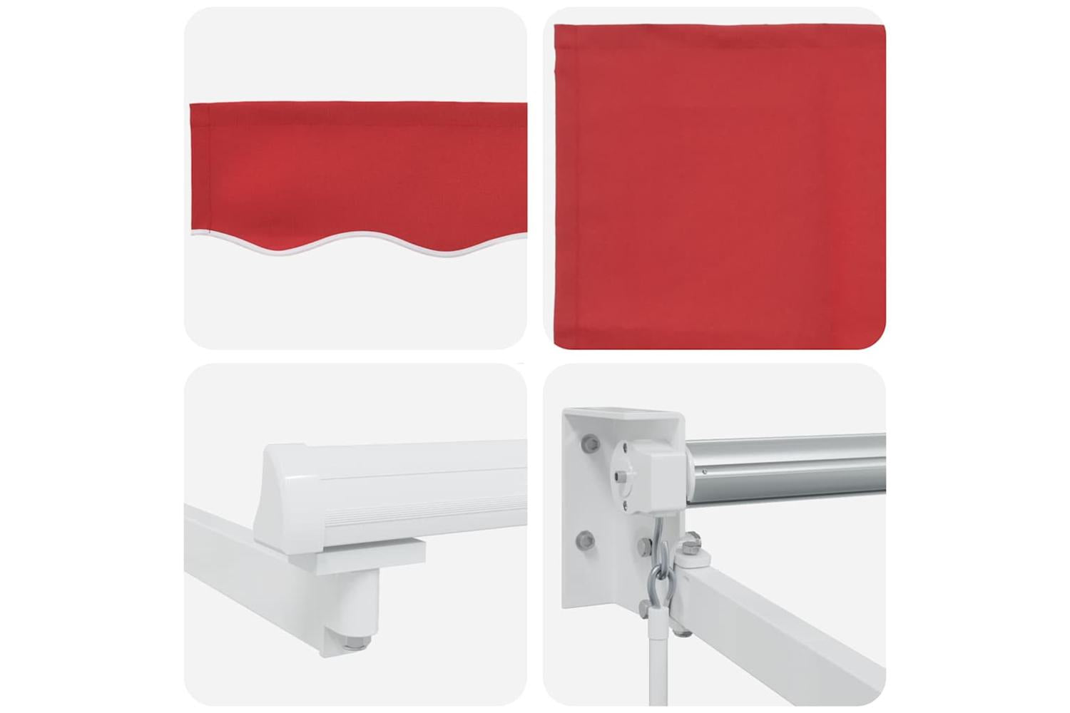 Vidaxl Awning Retractable Manual Red 45 X 3 M Polyester And Metal-8