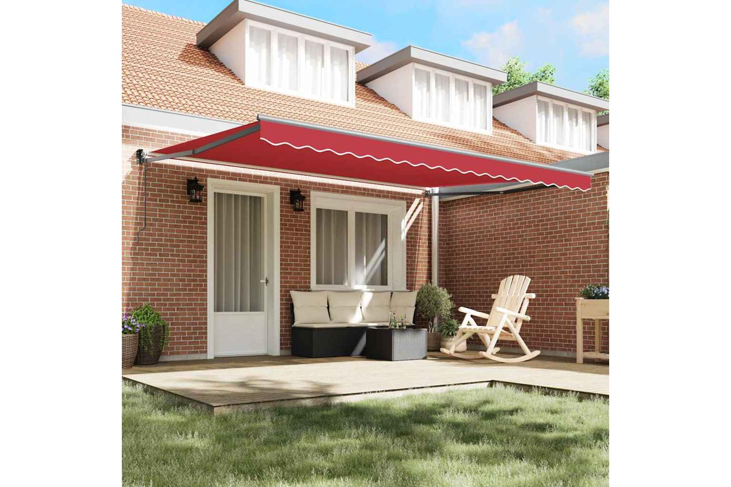 Vidaxl Awning Retractable Red 45 X 3 M Polyester And Metal-3