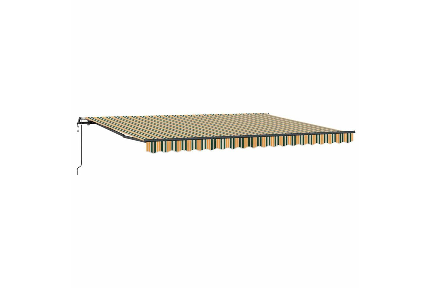 Vidaxl Retractable Awning Green And Yellow 450 X 300 Cm Fabric-2