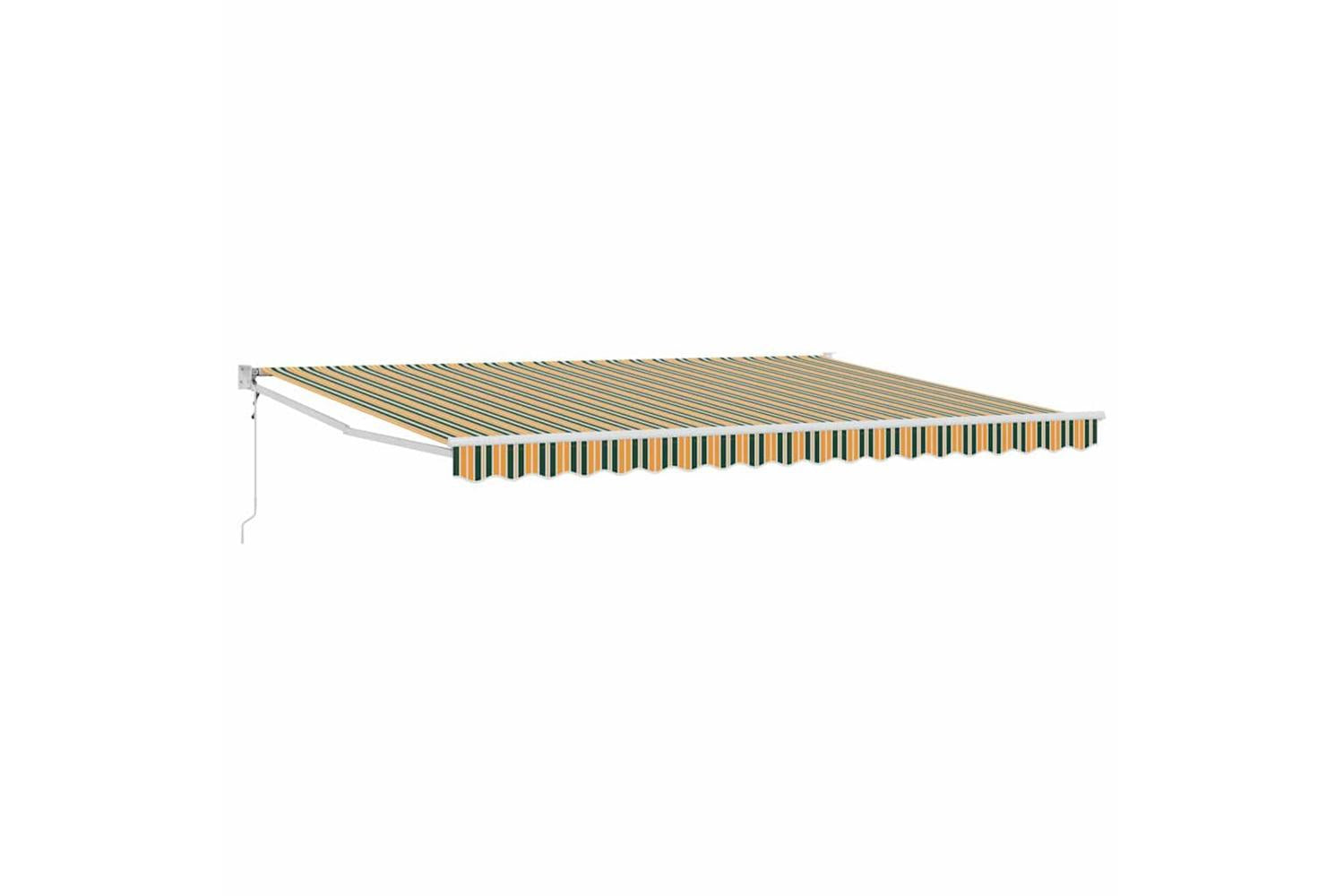 Vidaxl Awning Striped Green And Yellow 45 X 3 M Polyester And Metal-2