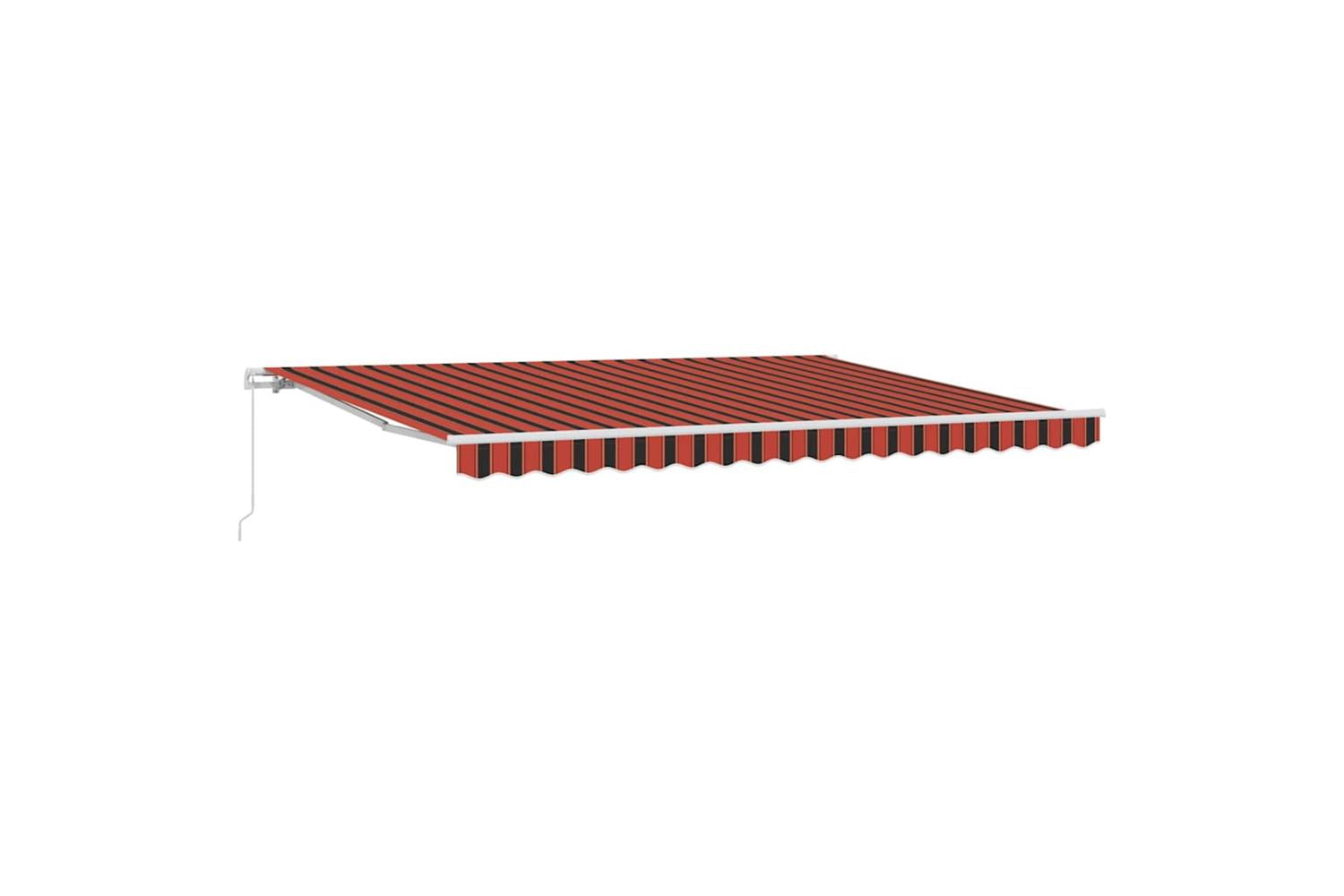 Vidaxl Awning Striped Orange And Brown 45 X 35 M Polyester And Metal