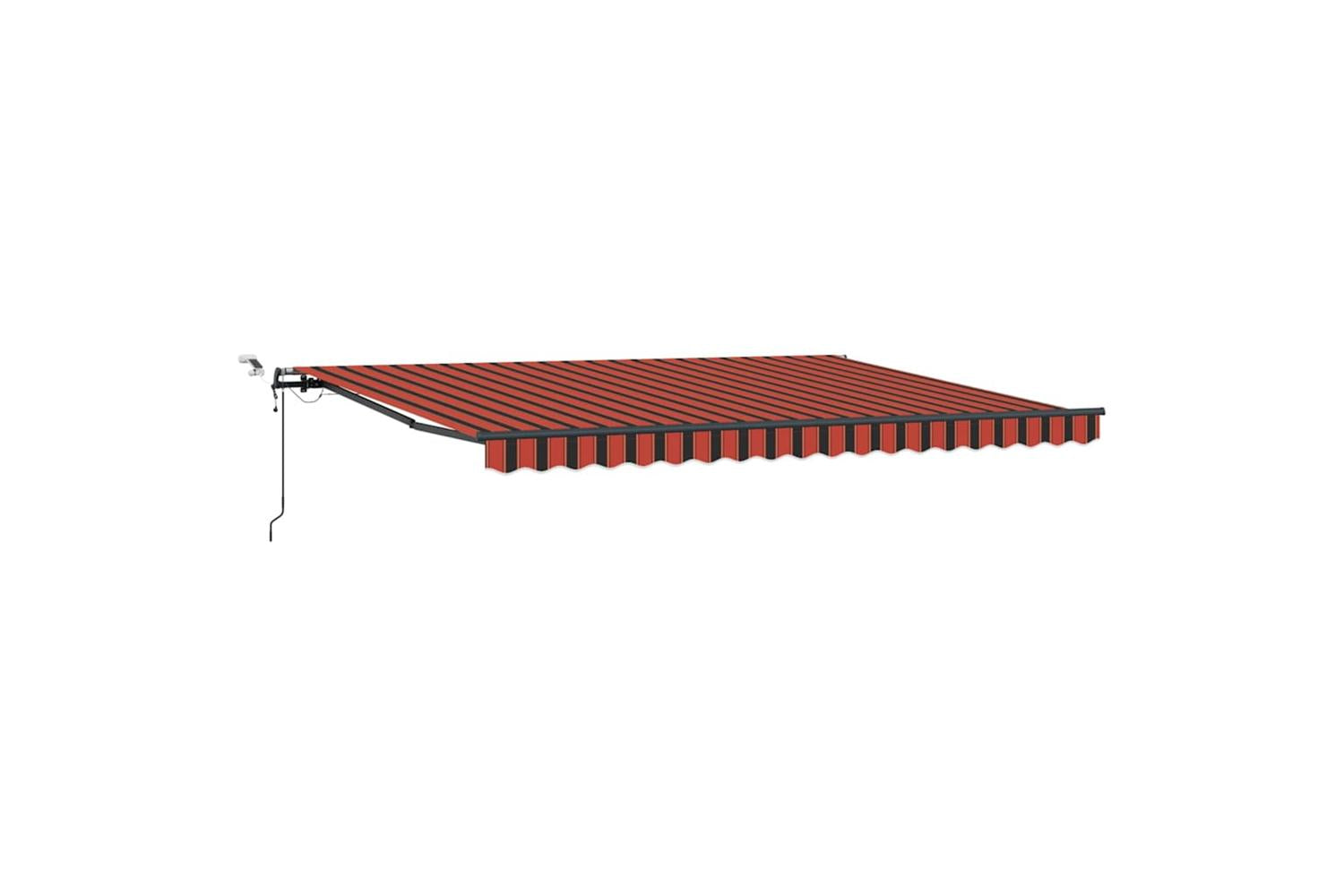 Vidaxl Retractable Awning With Orange And Brown 450 X 350 Cm Fabric-2