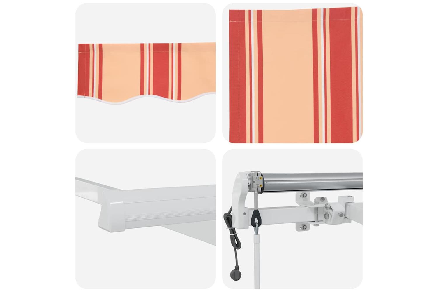 Vidaxl Retractable Awning 450 X 350 Cm Yellow And Orange-8