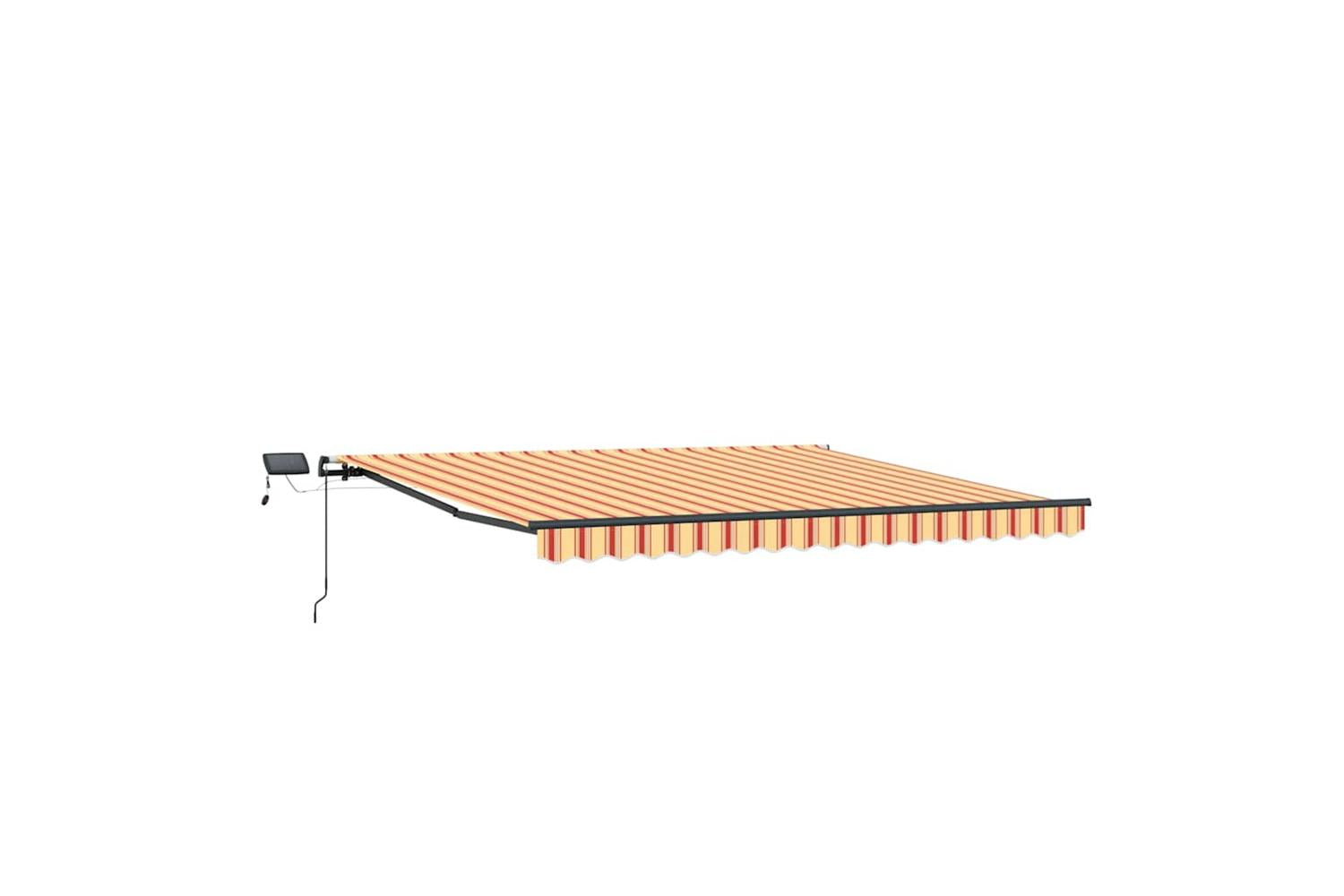 Vidaxl Retractable Awning Manual Yellow And Orange 450 X 350 Cm Fabric