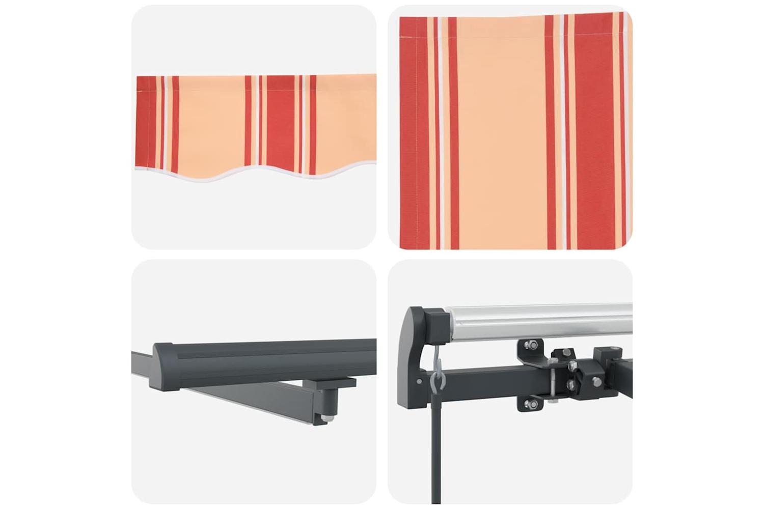 Vidaxl Retractable Awning Manual Yellow And Orange 450 X 350 Cm Fabric-10