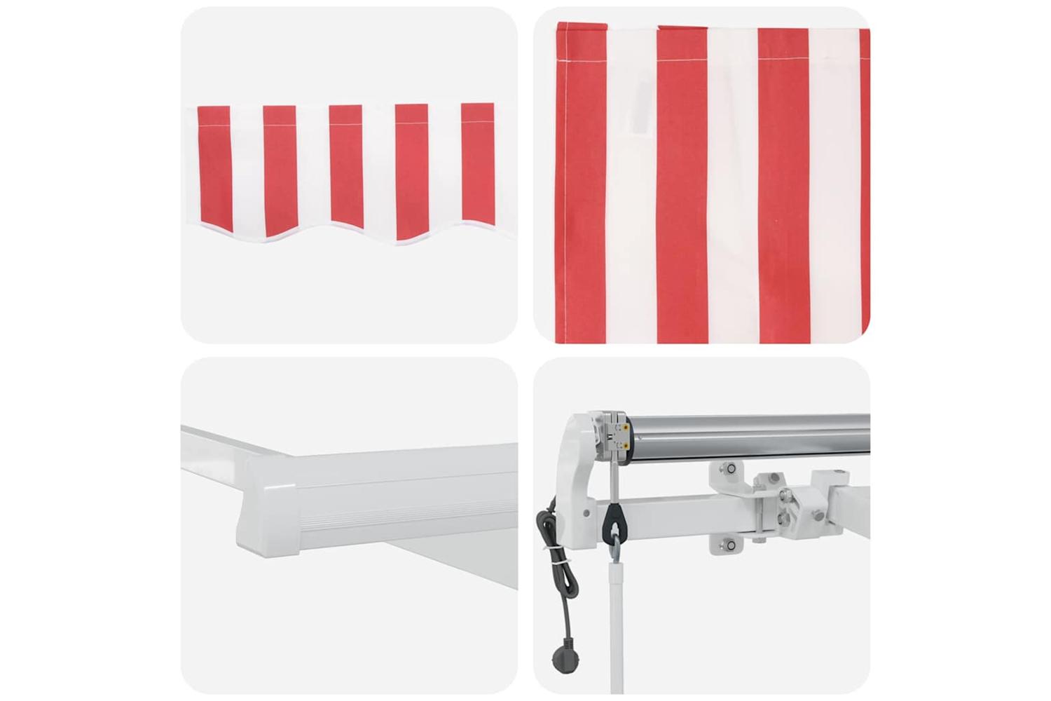 Vidaxl Retractable Awning 450 X 350 Cm Red And White-8