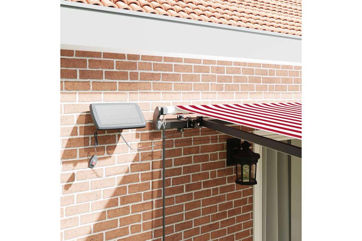 Vidaxl Retractable Awning Manual Red And White 450 X 350 Cm Fabric-4
