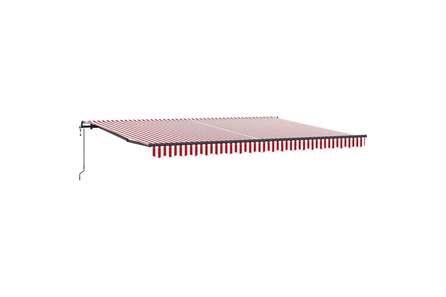 Vidaxl Retractable Awning Red And White 450 X 350 Cm Fabric-2