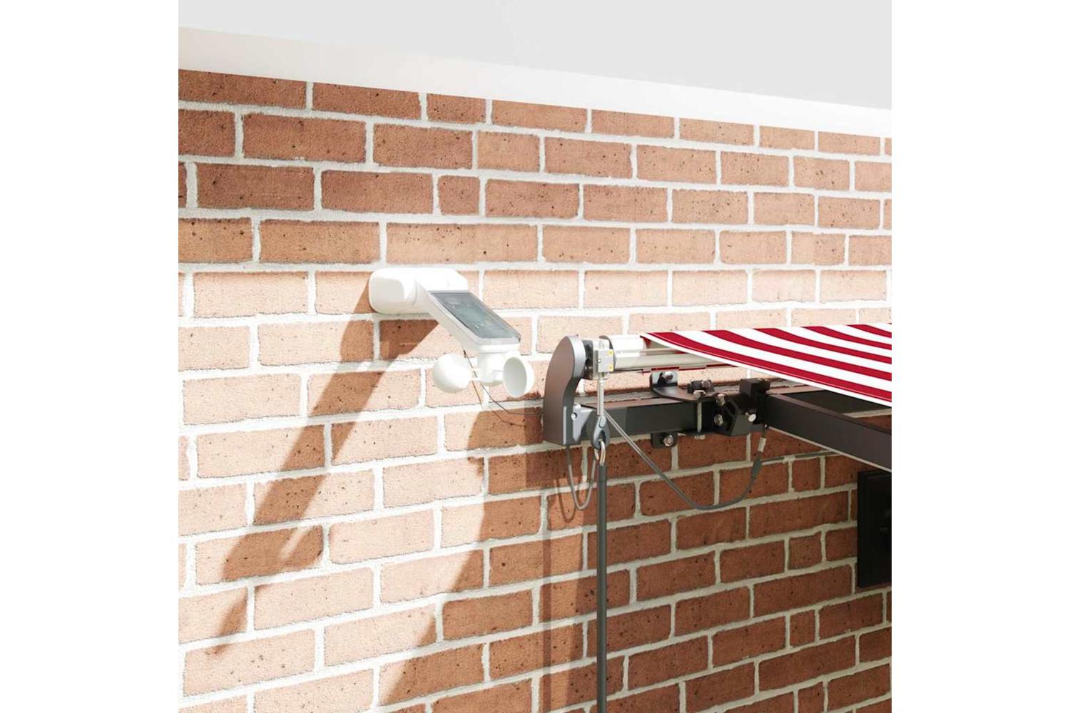 Vidaxl Retractable Awning With Red And White 450 X 350 Cm Fabric-4