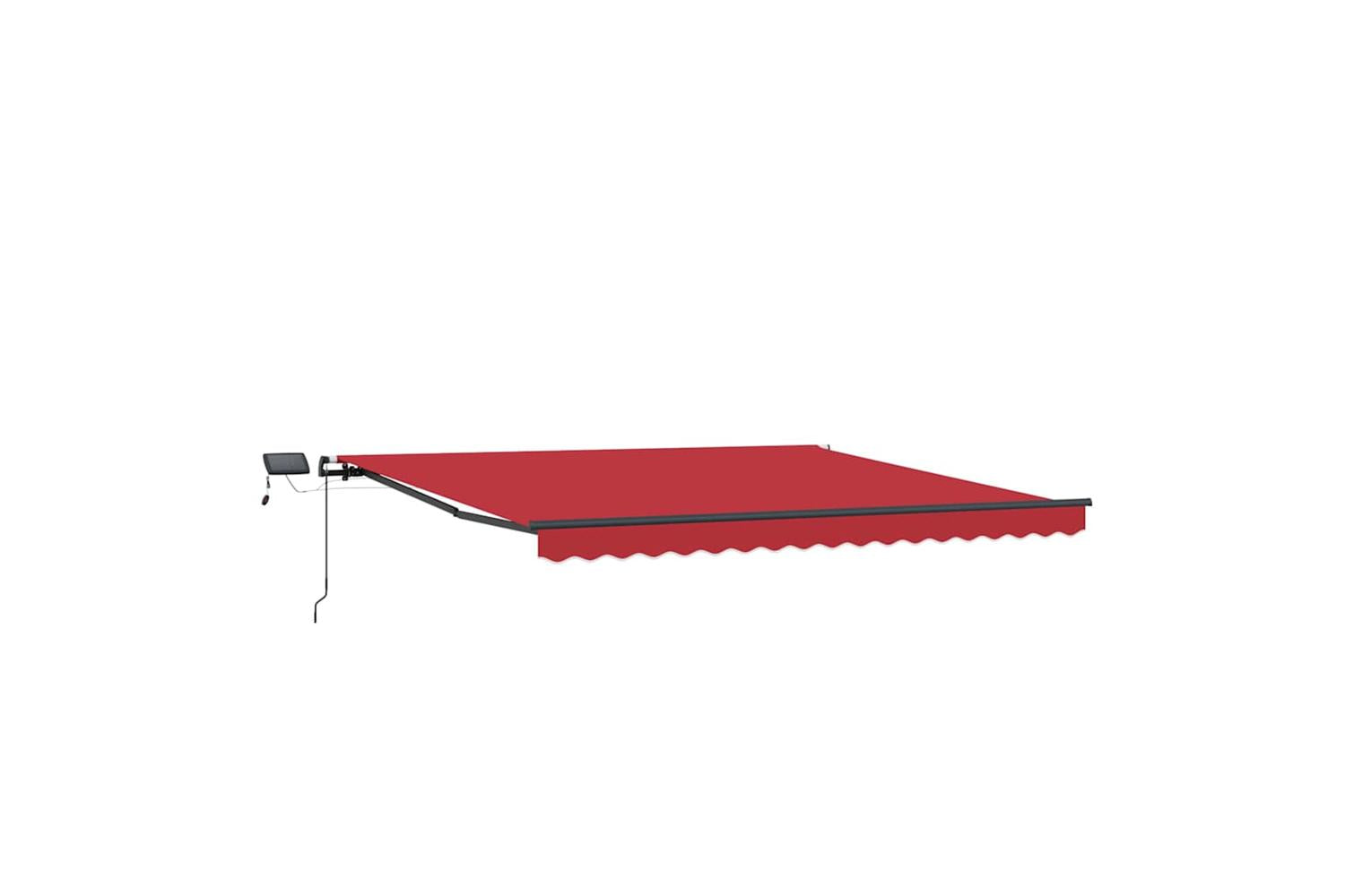 Vidaxl Retractable Awning Manual Red 450 X 350 Cm Fabric-2