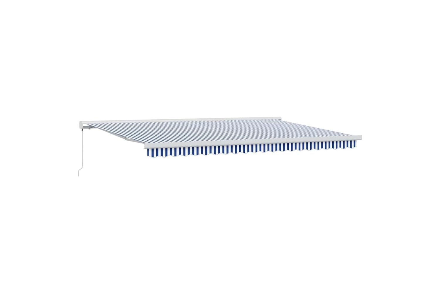 Vidaxl Retractable Awning Blue And White 500 X 300 Cm Fabric And Metal