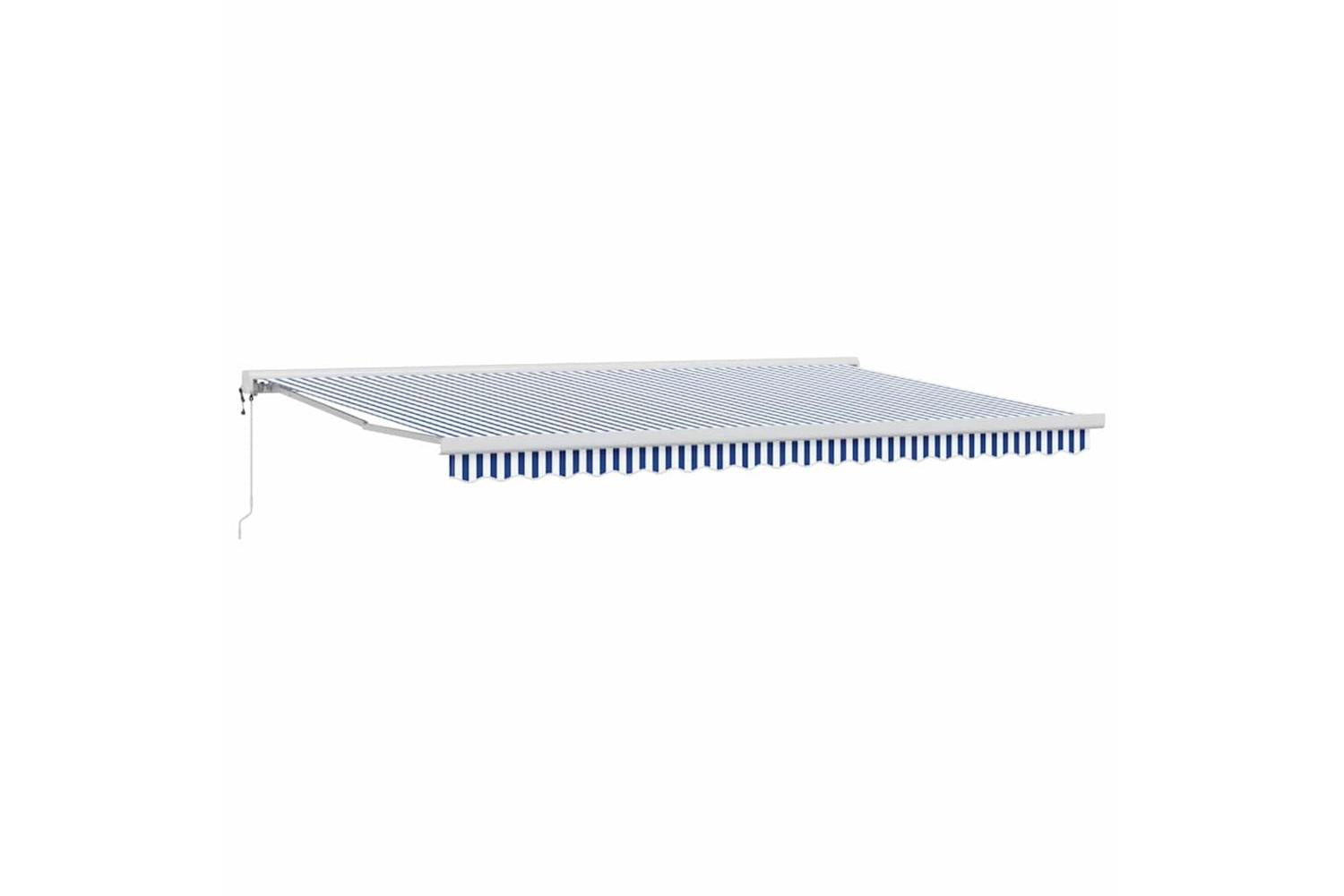 Vidaxl Retractable Awning Blue And White 500 X 300 Cm Fabric Metal-2