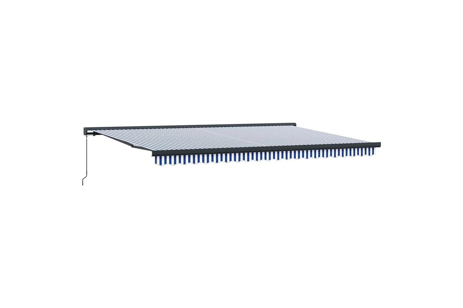 Vidaxl Retractable Awning Blue And White 500 X 300 Cm Fabric And Metal-2