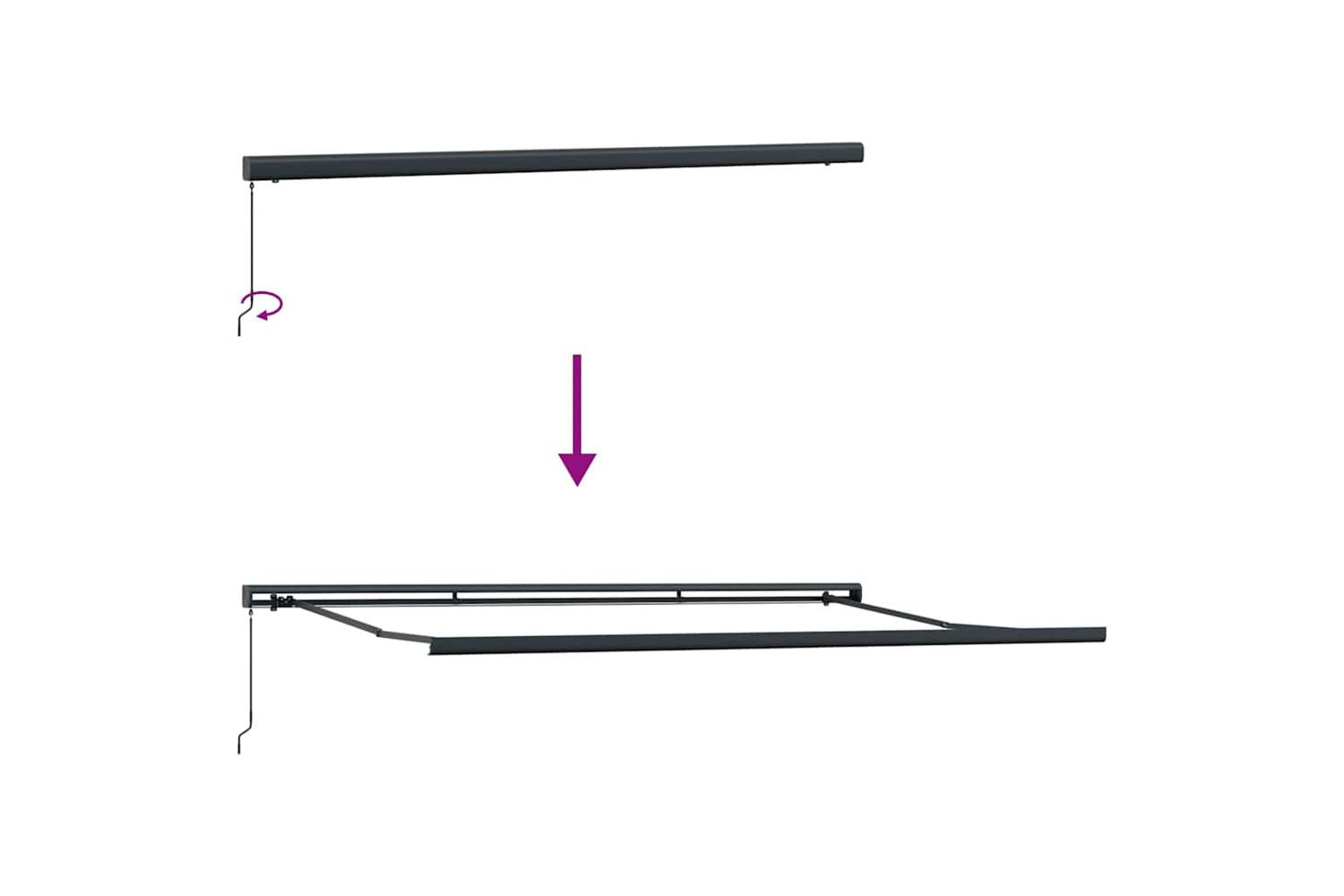 Vidaxl Retractable Awning Blue And White 500 X 300 Cm Fabric And Metal-9