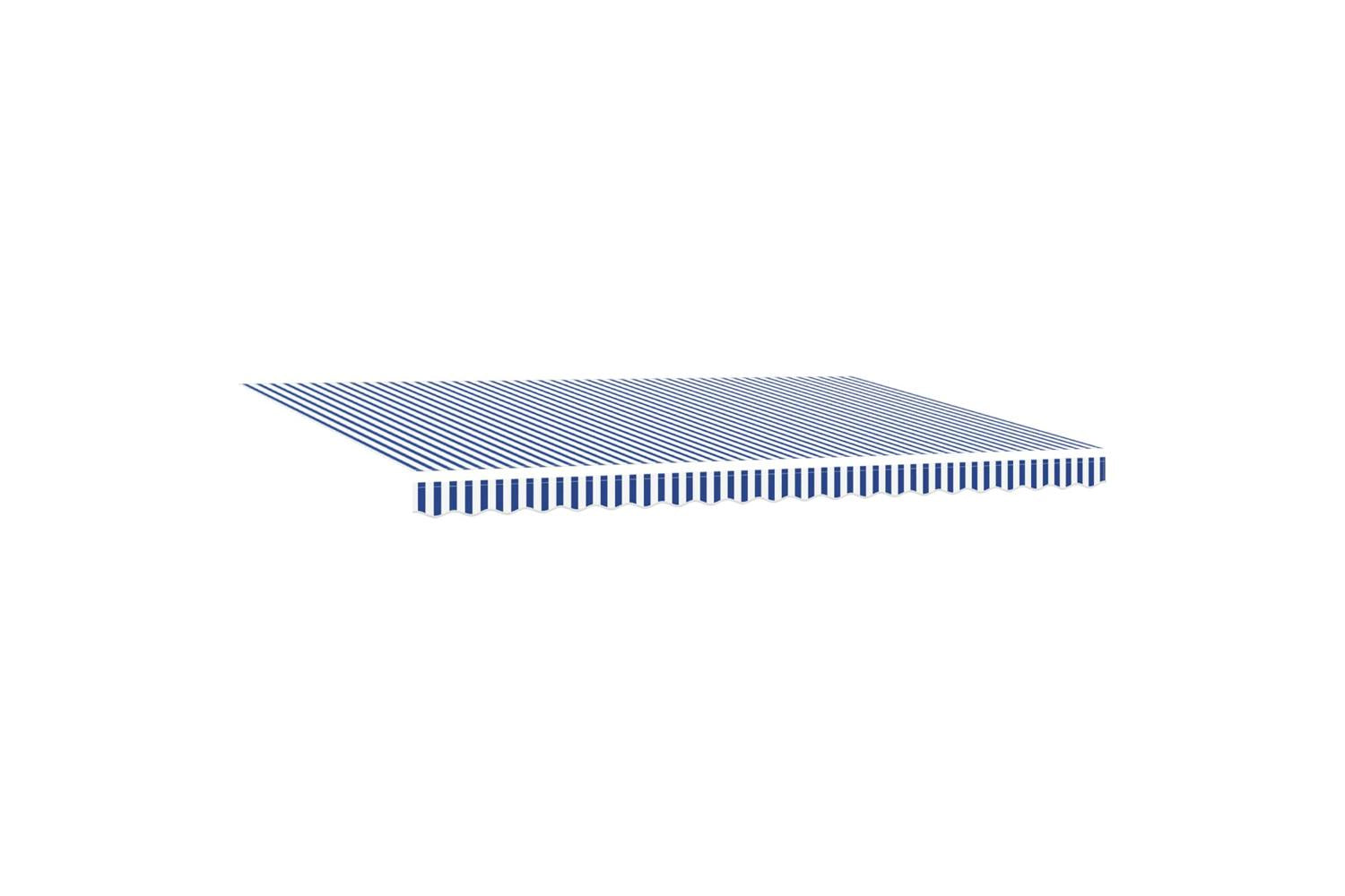 Vidaxl Retractable Awning Manual Blue And White 500x300 Cm Fabric-5