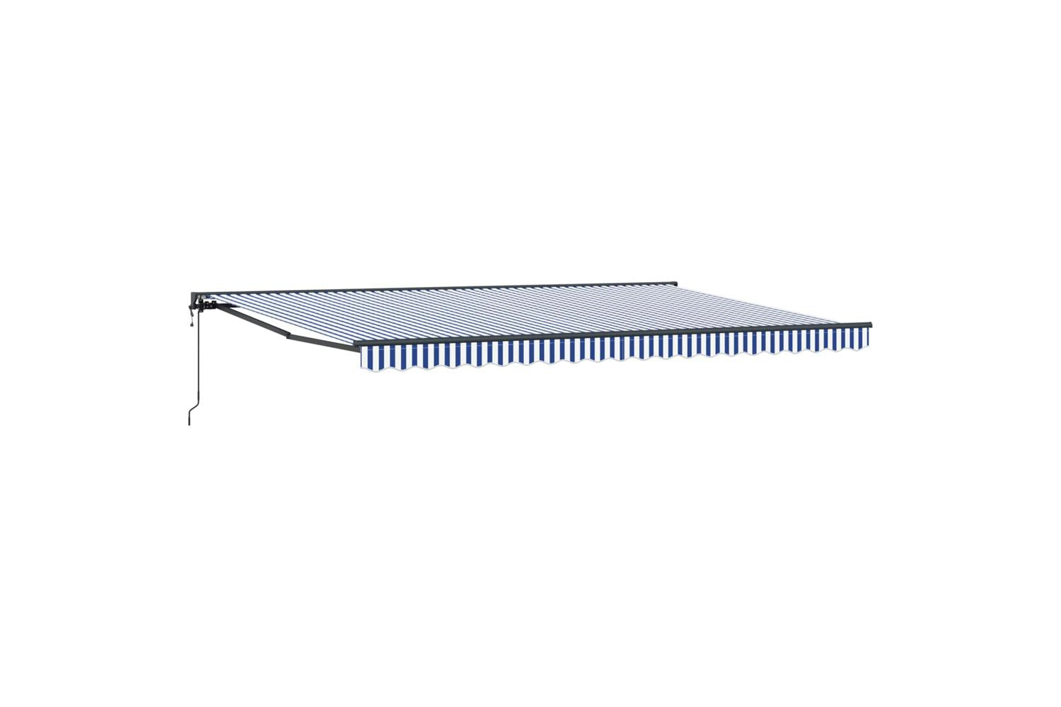 Vidaxl Retractable Awning Blue And White 500x300 Cm Fabric