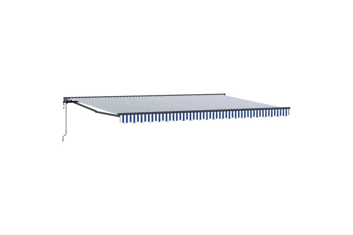 Vidaxl Retractable Awning Blue And White 500x300 Cm Fabric-4