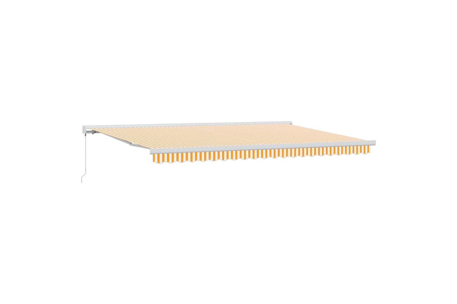 Vidaxl Retractable Awning Orange And White 500 X 300 Cm