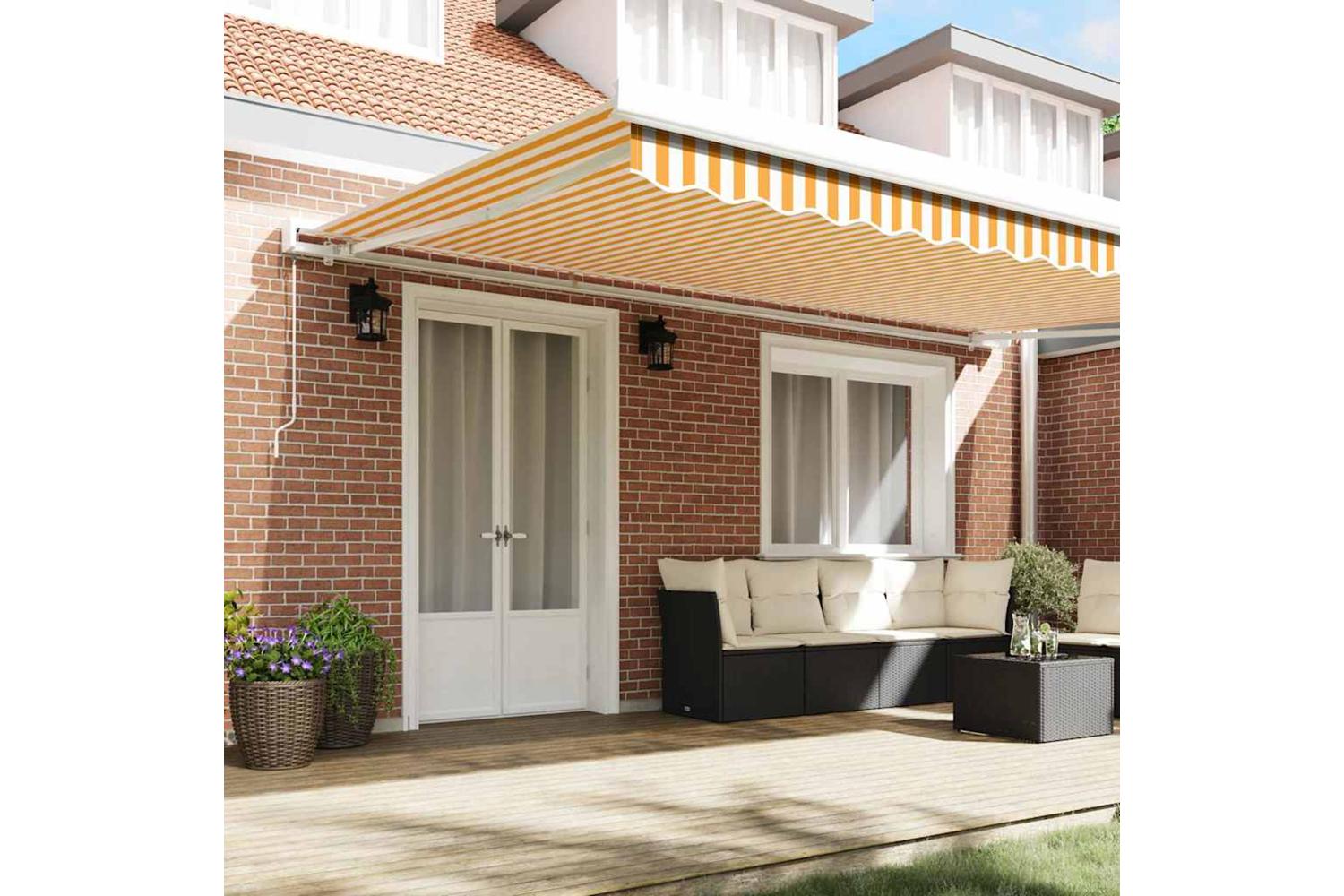 Vidaxl Retractable Awning Orange And White 500 X 300 Cm-3