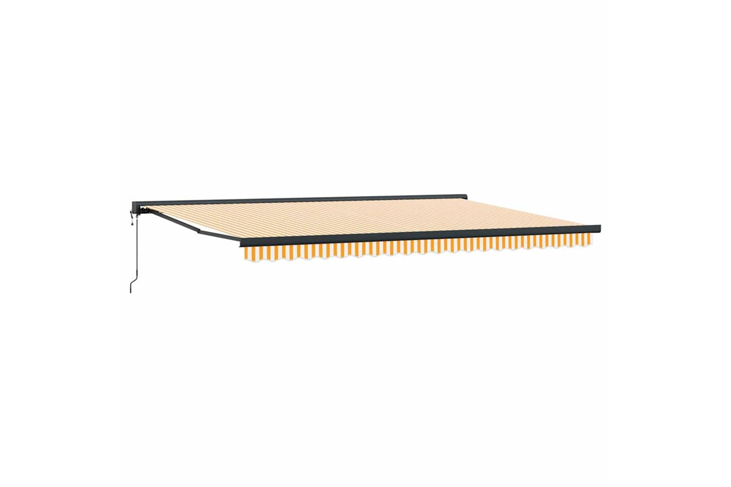 Vidaxl Retractable Awning Orange And White 500 X 300 Cm Fabric Metal-2
