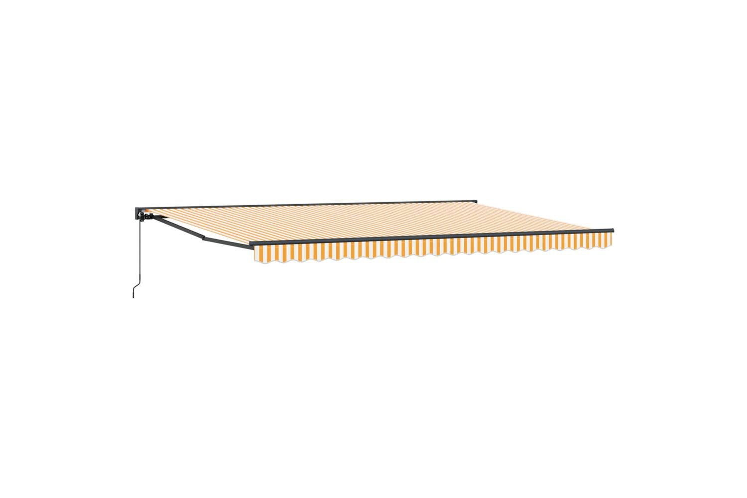 Vidaxl Retractable Awning Manual Orange And White 500x300 Cm Fabric-2