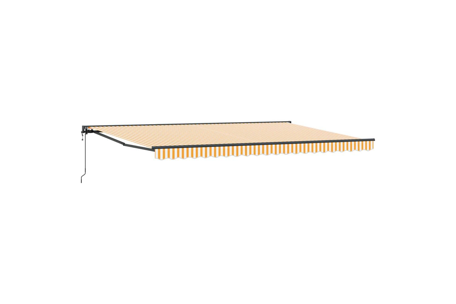 Vidaxl Retractable Awning Orange And White 500x300 Cm Fabric-2