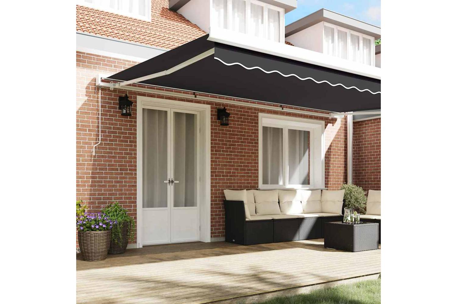 Vidaxl Retractable Awning Anthracite 500 X 300 Cm Fabric And Metal-3
