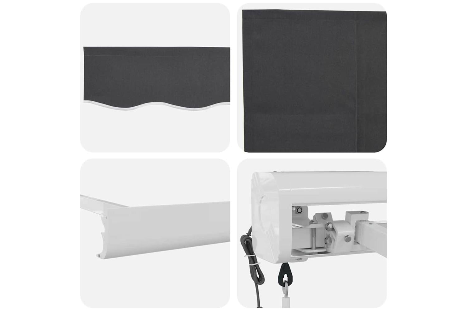 Vidaxl Retractable Awning Manual Anthracite 500 X 300 Cm Fabric Metal-8