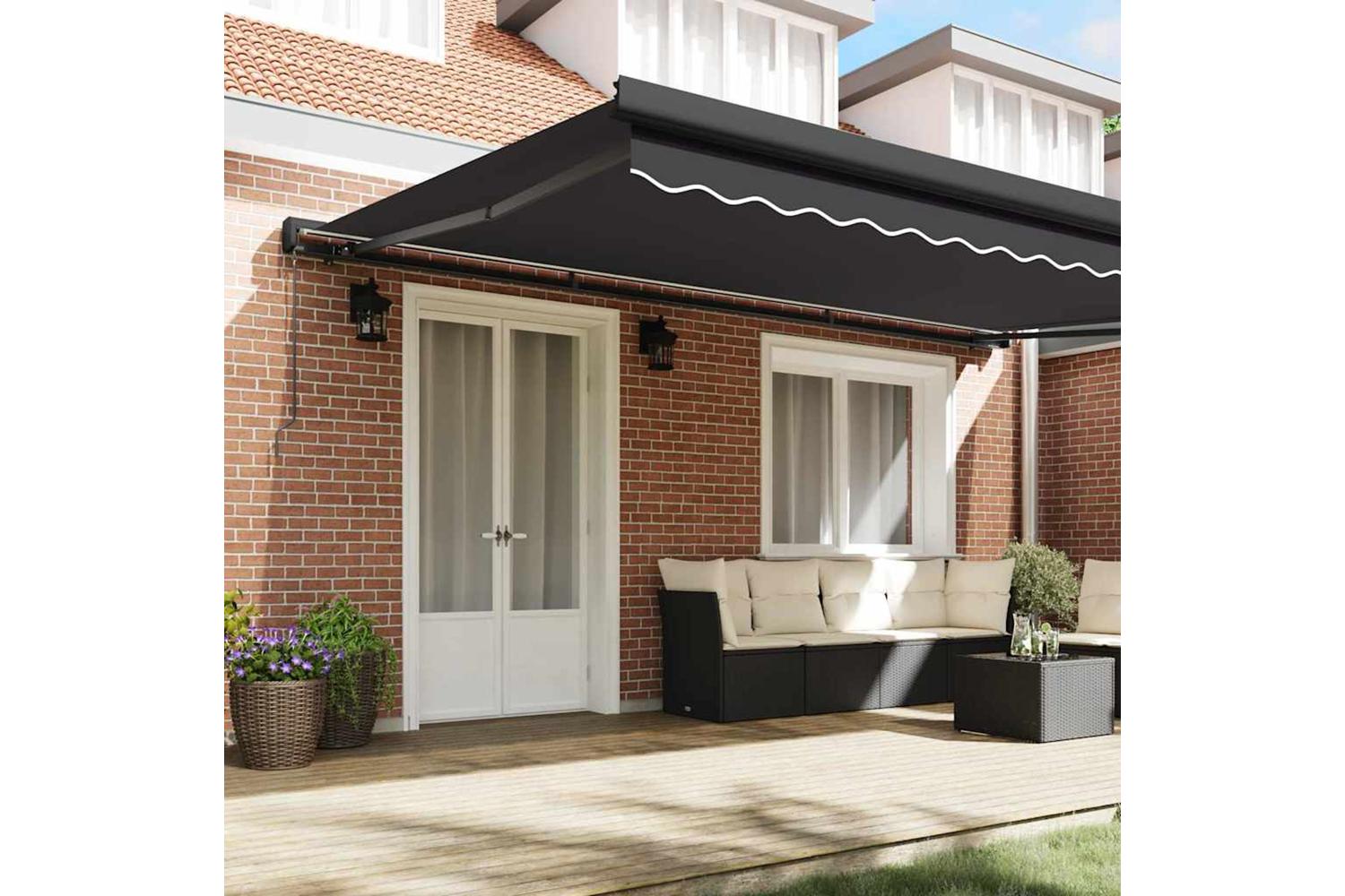 Vidaxl Retractable Awning Anthracite 500 X 300 Cm Fabric And Metal-3