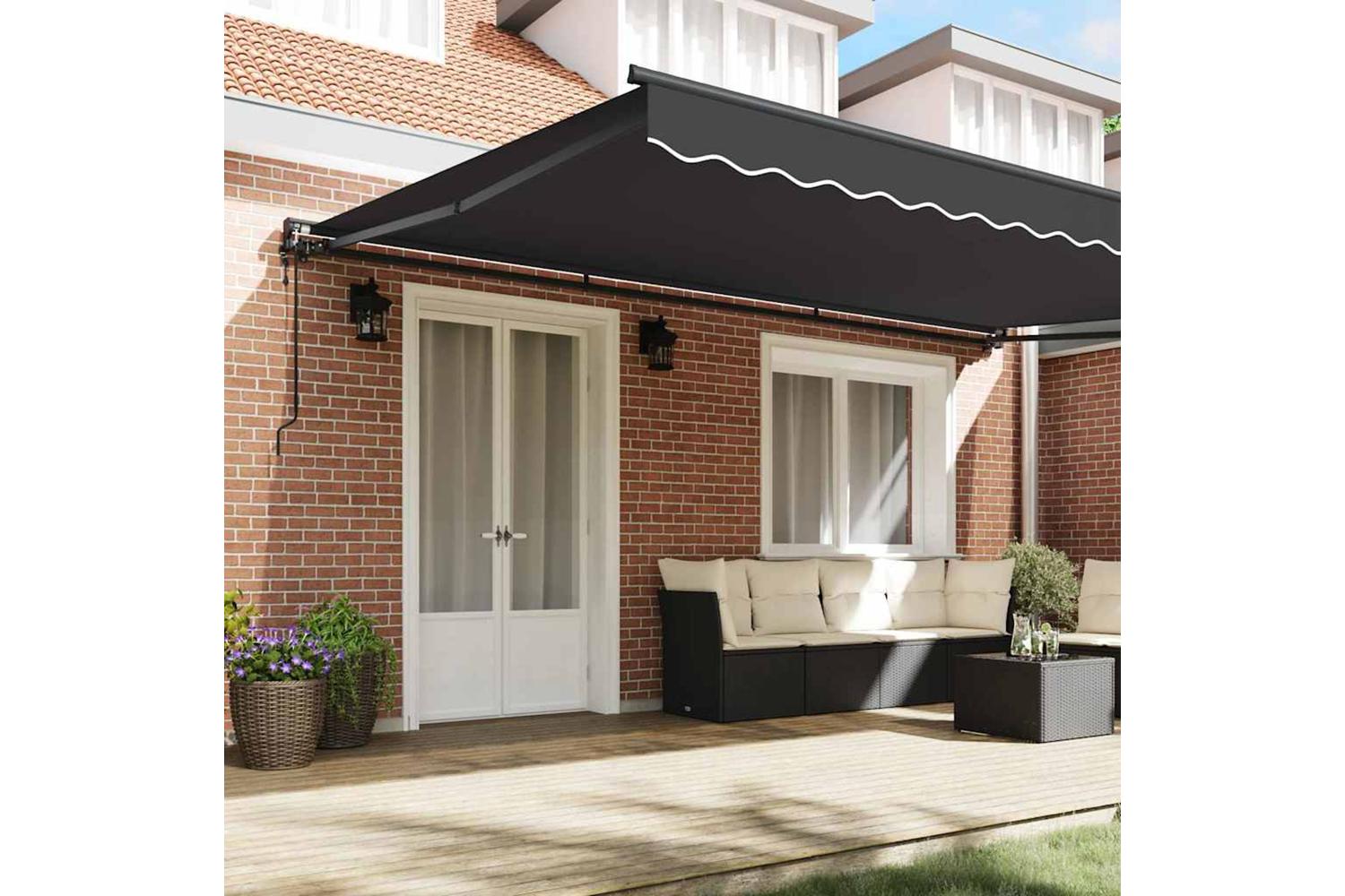 Vidaxl Retractable Awning Anthracite 500x300 Cm Fabric-3