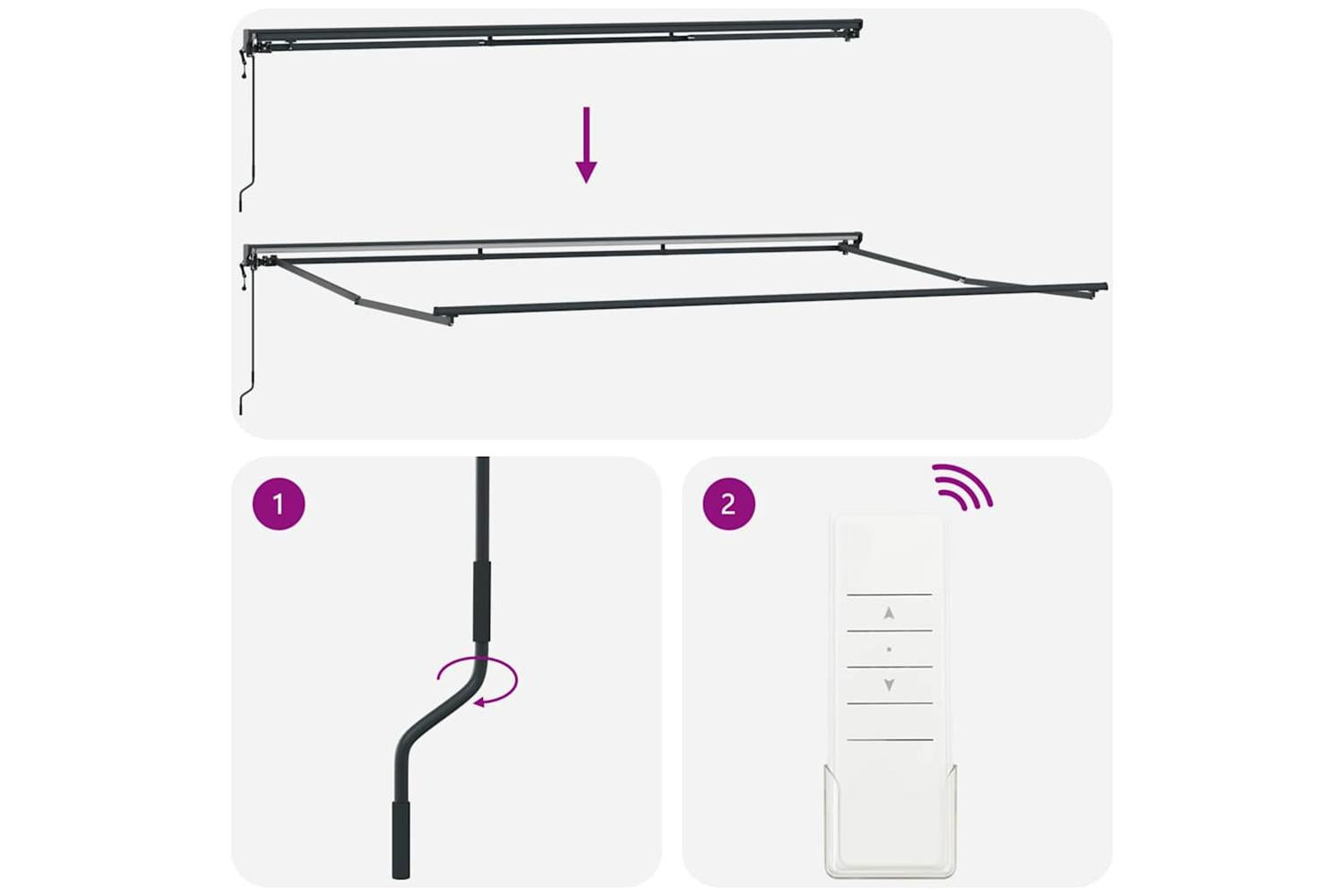 Vidaxl Retractable Awning Anthracite 500x300 Cm Fabric-9