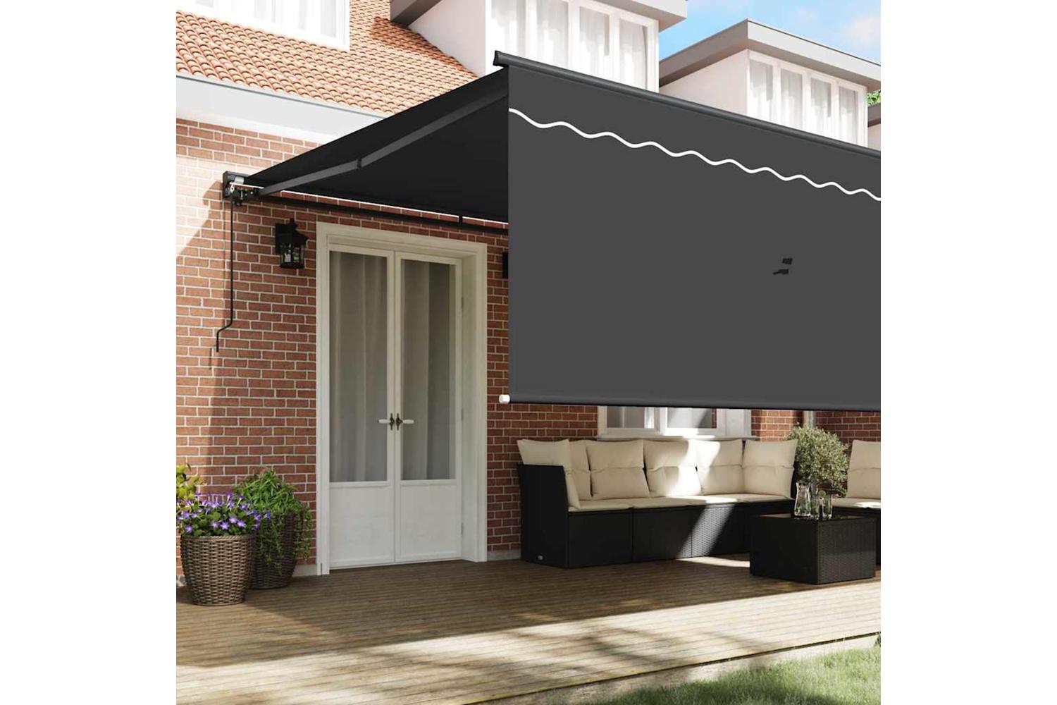 Vidaxl Retractable Awning Manual Anthracite 500 X 300 Cm Fabric-3