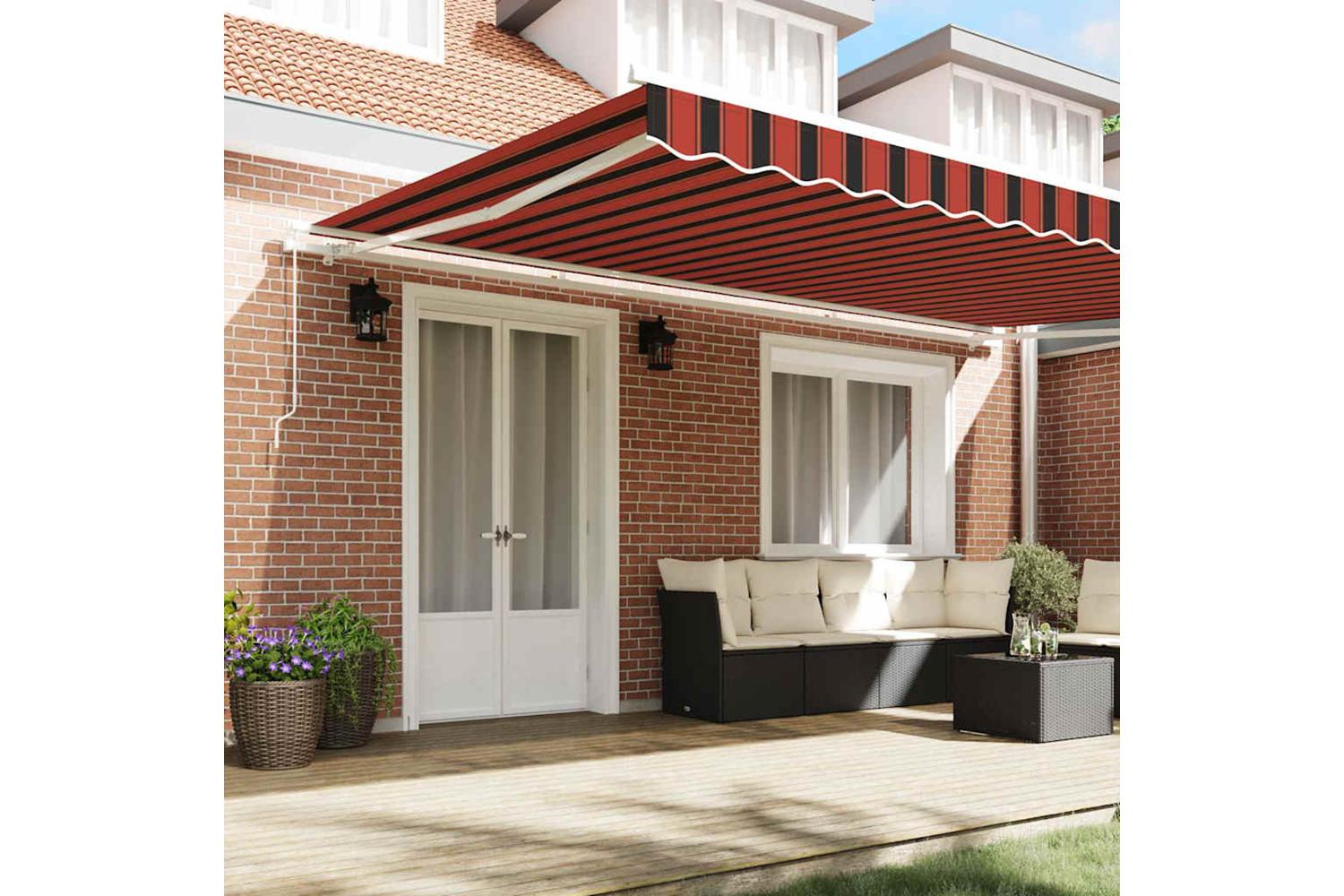 Vidaxl Retractable Awning Orange And Brown 500 X 300 Cm-3