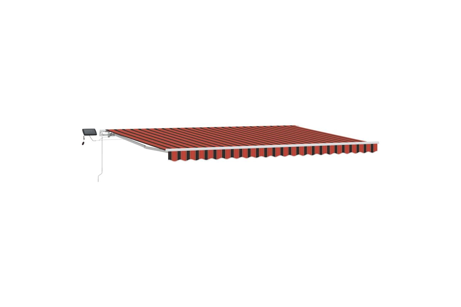 Vidaxl Retractable Awning With Orange And Brown 500 X 300 Cm Fabric-2