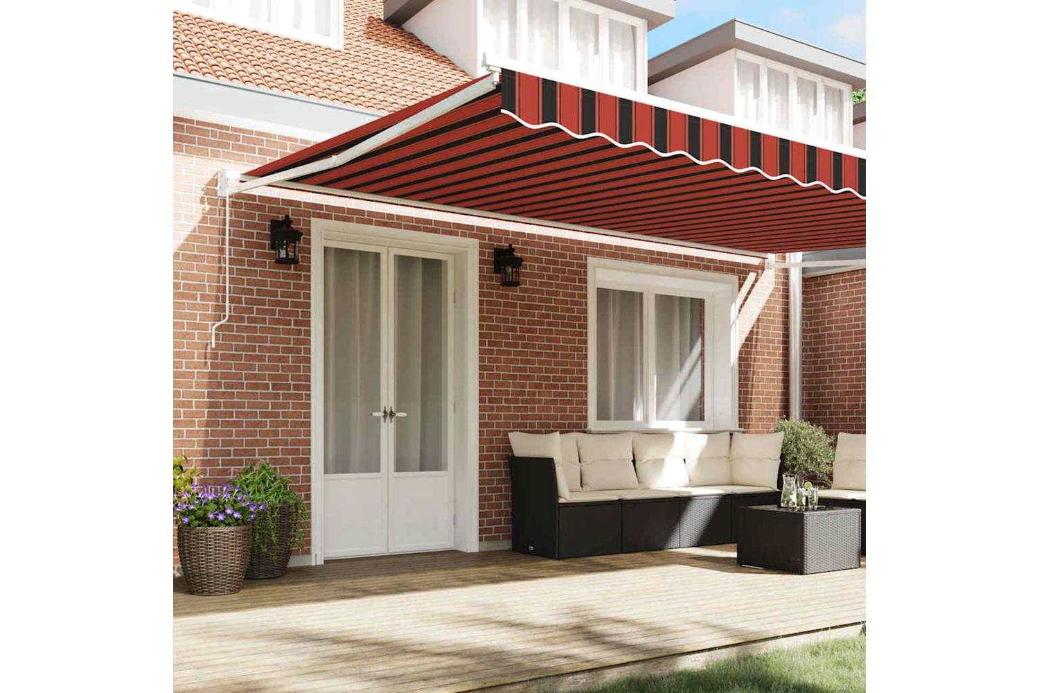 Vidaxl Retractable Awning Orange And Brown 500 X 300 Cm-3