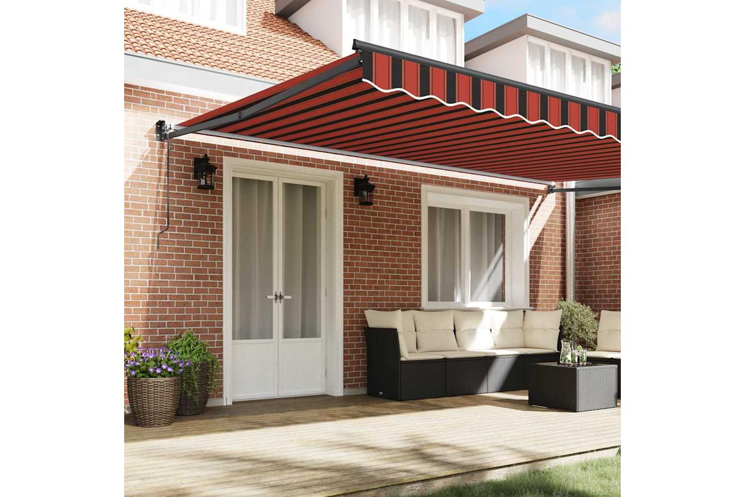 Vidaxl Retractable Awning Orange And Brown 500 X 300 Cm-3