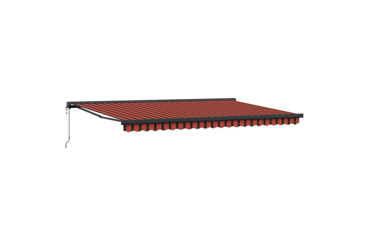 Vidaxl Retractable Awning Orange And Brown 500 X 300 Cm Fabric Metal