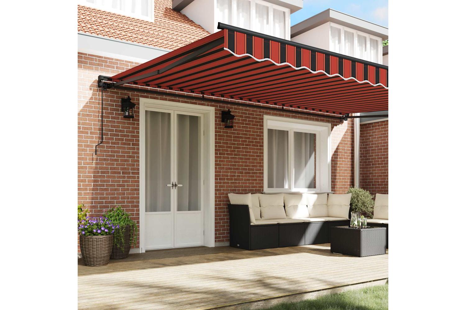 Vidaxl Retractable Awning Orange And Brown 500x300 Cm Fabric-3