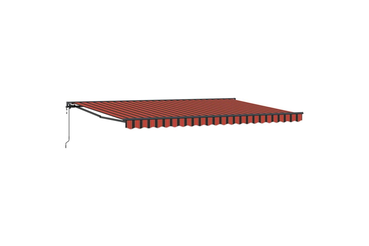 Vidaxl Retractable Awning Orange And Brown 500x300 Cm Fabric-4