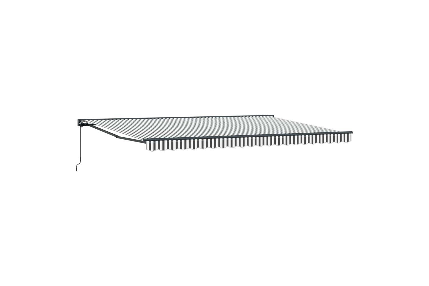 Vidaxl Retractable Awning Anthracite And White 500x300 Cm Fabric-2