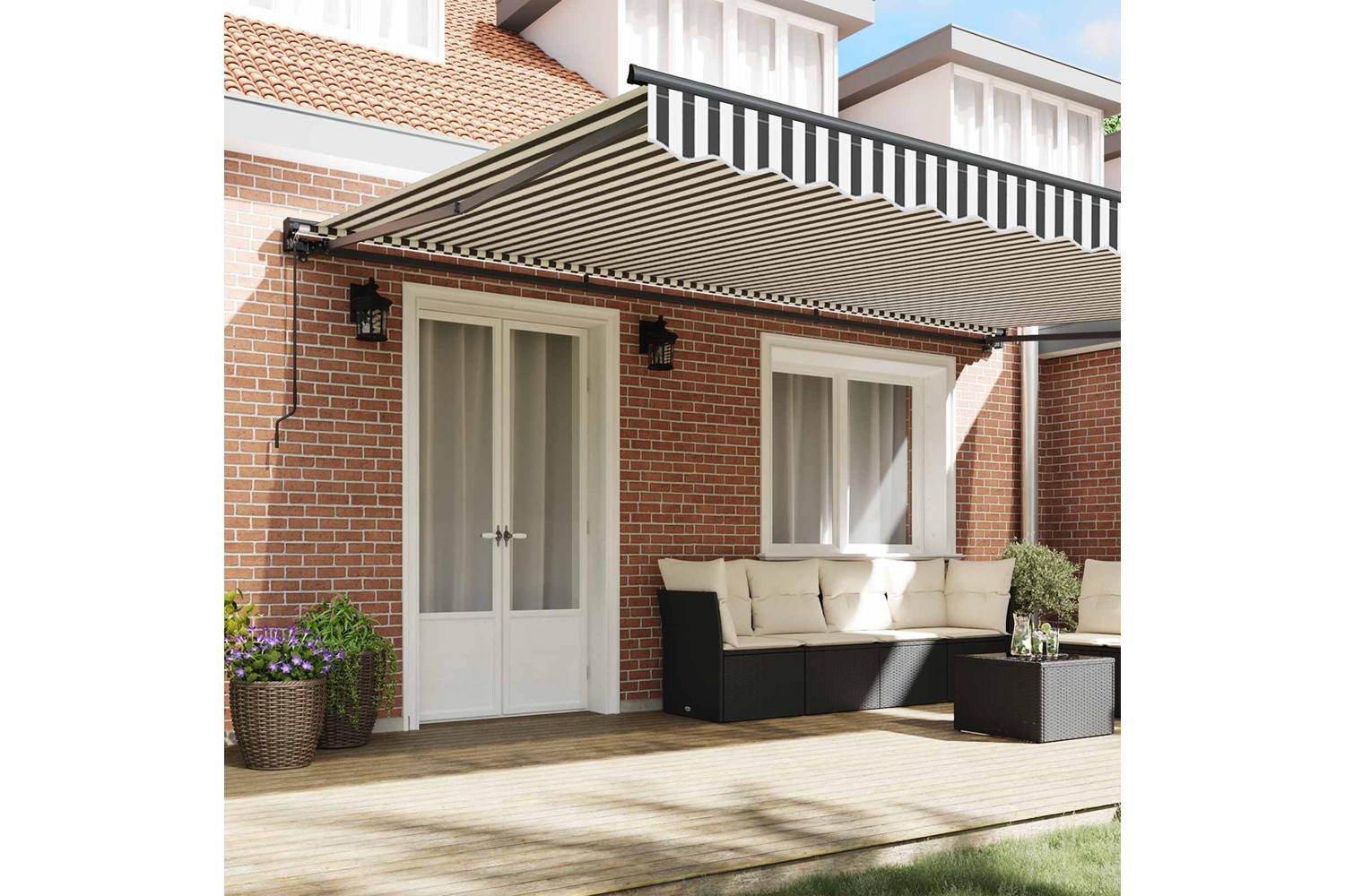 Vidaxl Retractable Awning Anthracite And White 500x300 Cm Fabric-3