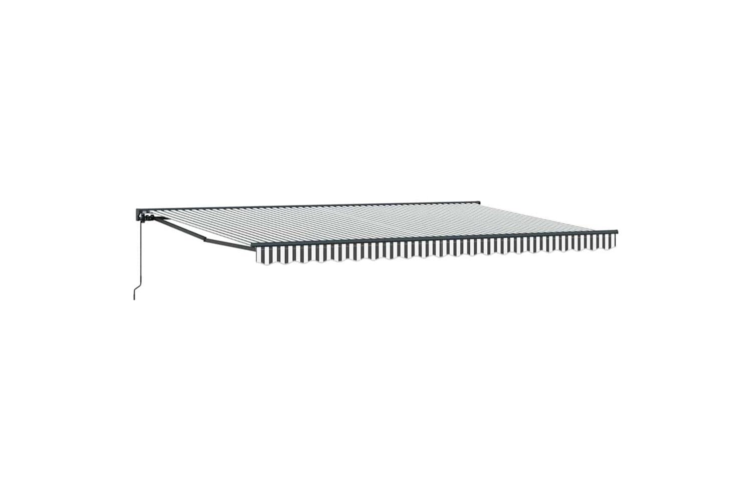 Vidaxl Retractable Awning Anthracite And White 500x300 Cm Fabric-4
