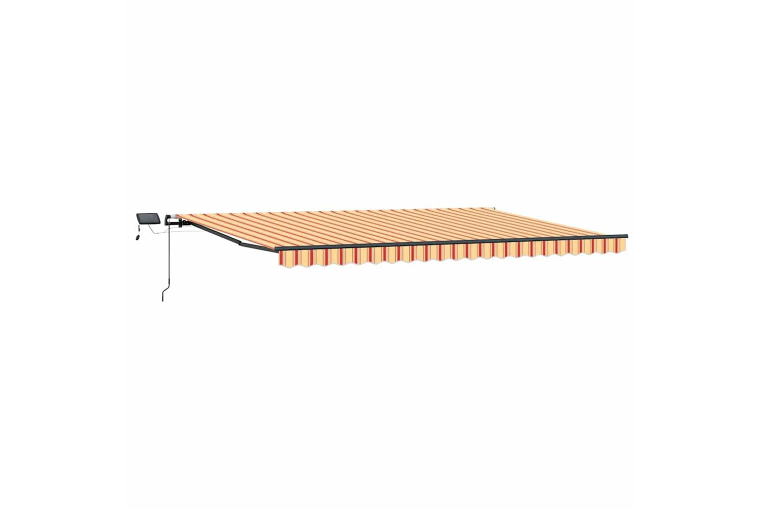 Vidaxl Retractable Awning Manual Yellow And Orange 500 X 300 Cm Fabric-2