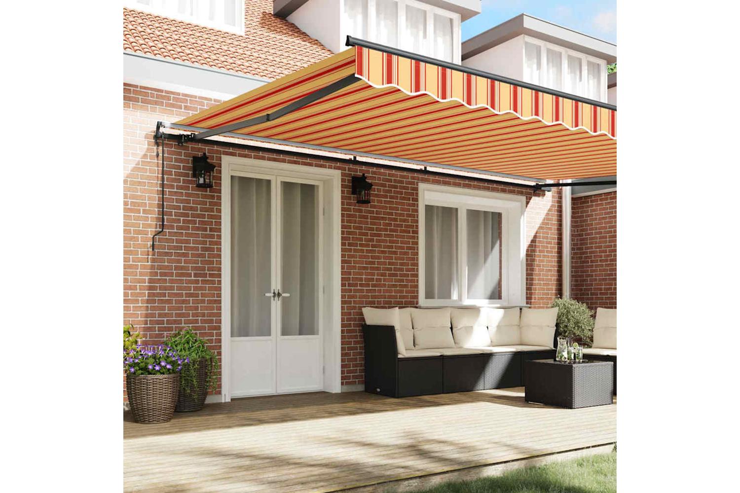 Vidaxl Retractable Awning Yellow And Orange 500 X 300 Cm Fabric-3