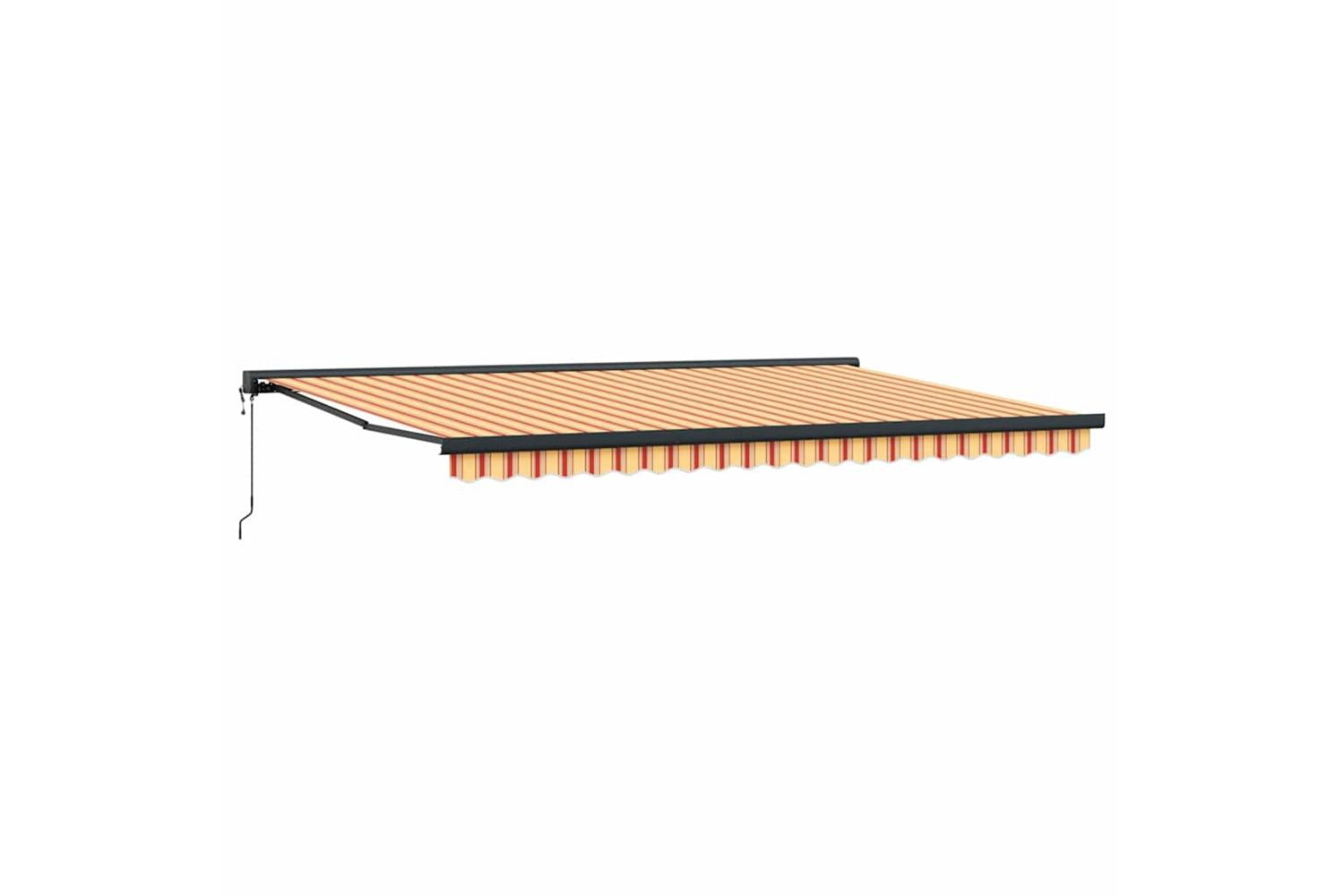 Vidaxl Retractable Awning Yellow And Orange 500 X 300 Cm Fabric Metal